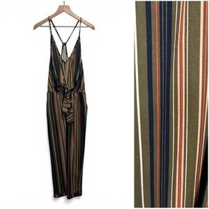Derek Heart Striped Pant Jumpsuit -Size XL